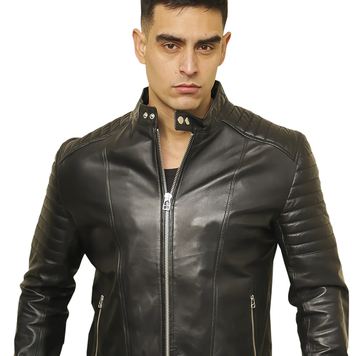 TODOPIEL - Chaqueta de Cuero Hombre Negro Todopiel