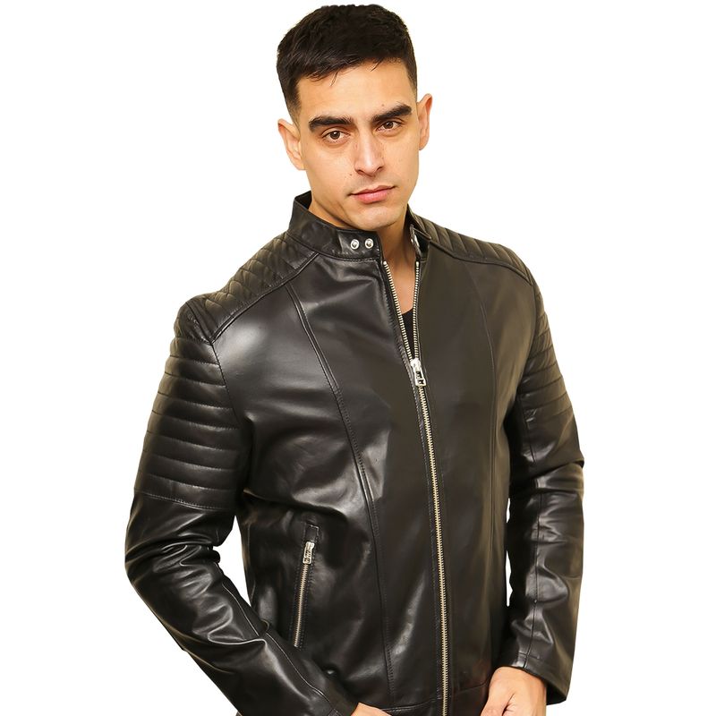 TODOPIEL - Chaqueta de Cuero Hombre Negro Todopiel