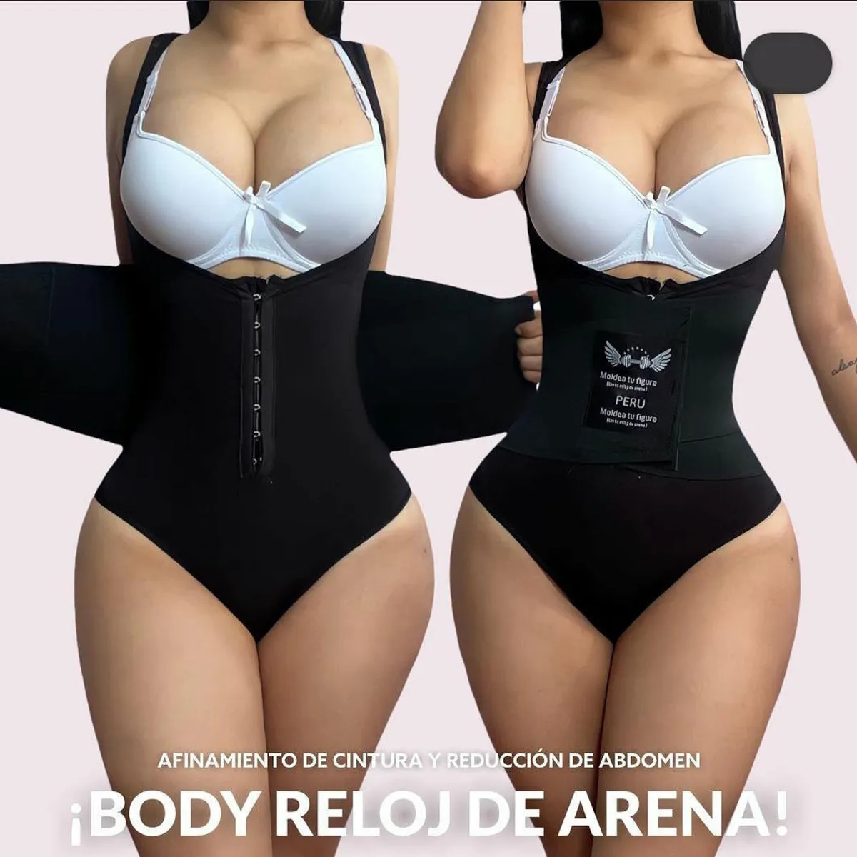 MODA KING - Faja body Moda King Originales Reloj de arena negra