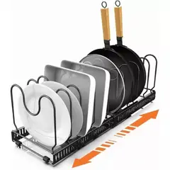 GENERICO - Organizador Tapas Ollas Expansible Estante Cocina Sartén