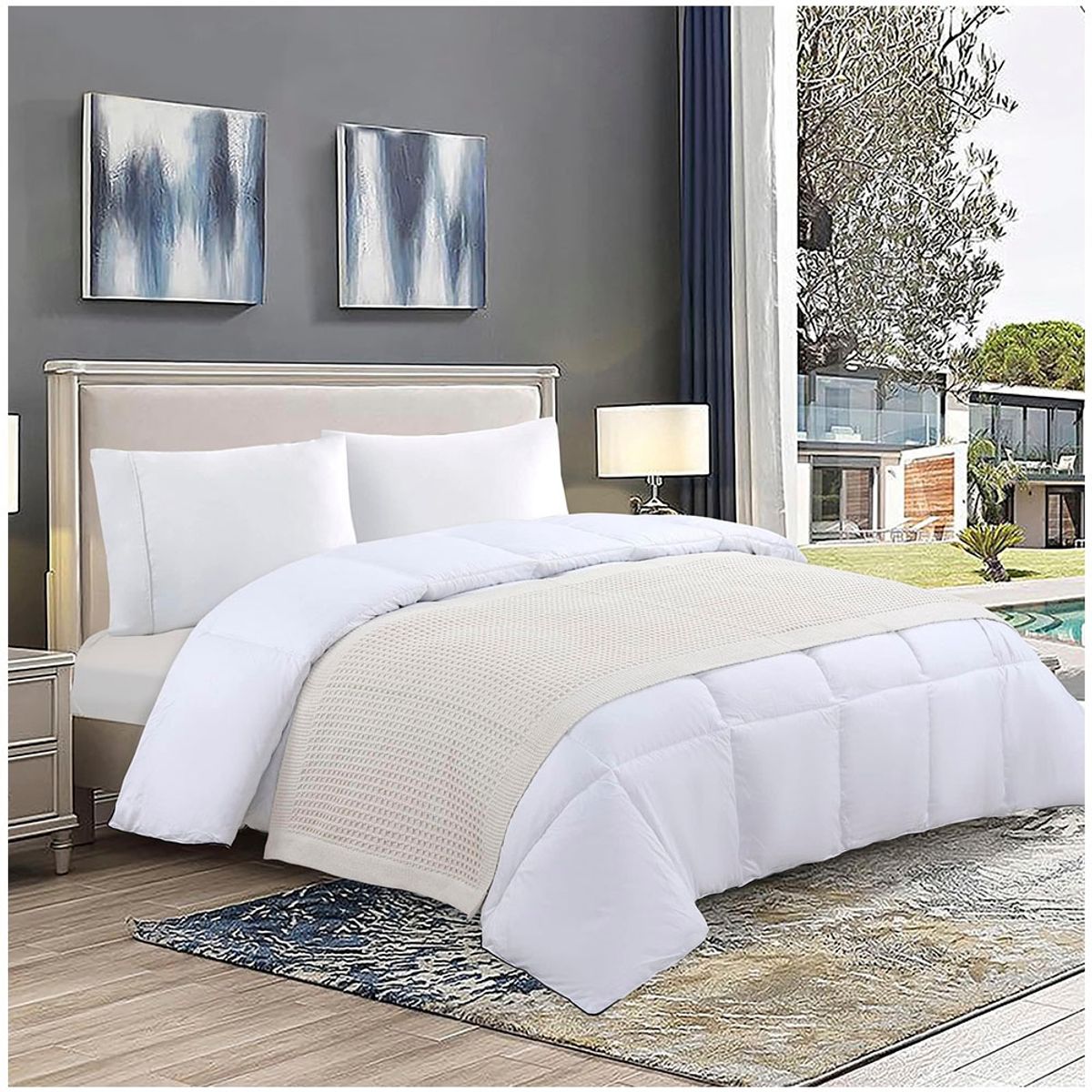 GENERICO - Piecera Gofre de Algodon-Lino 2Plazas