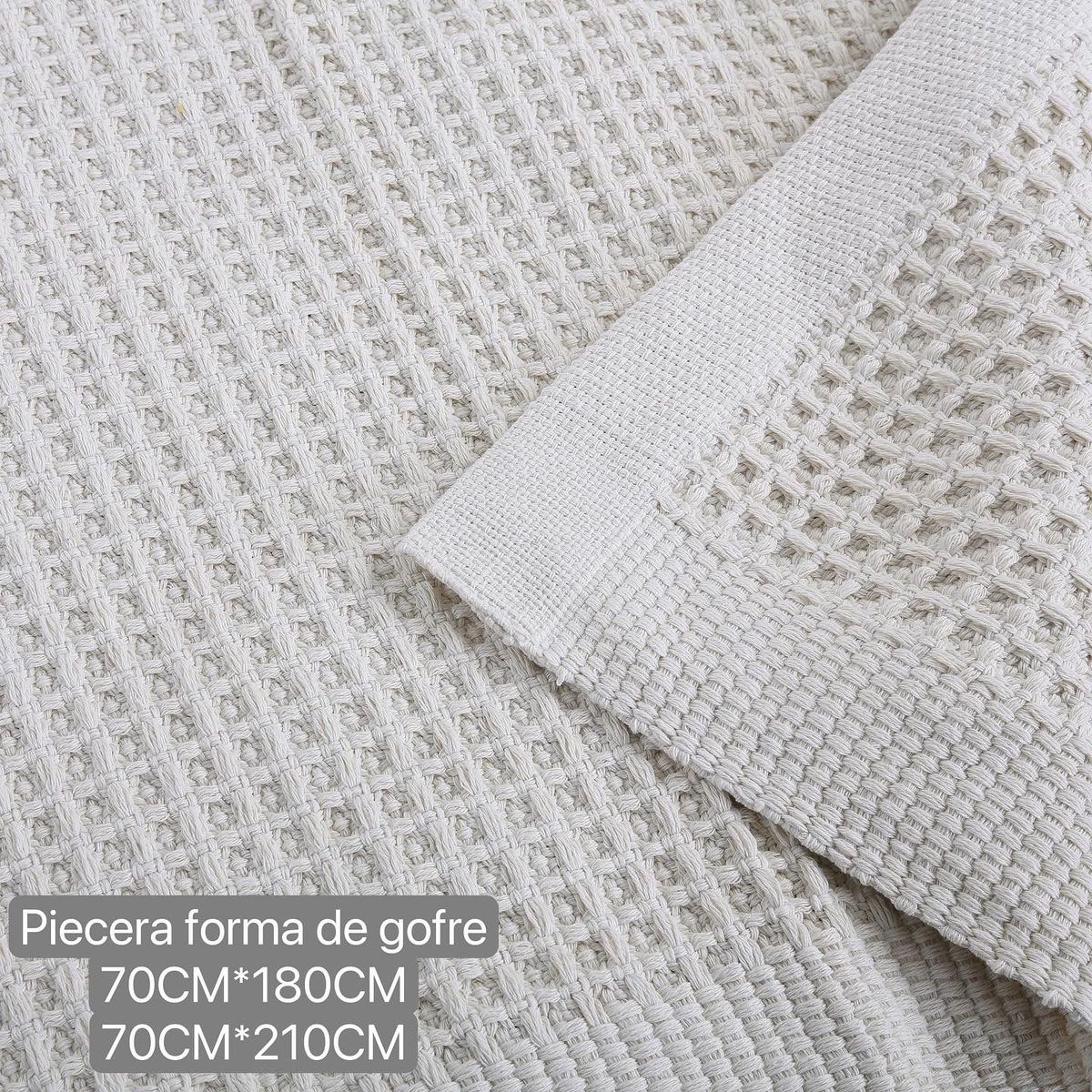 GENERICO - Piecera Gofre de Algodon-Lino 2Plazas