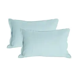 NATURALINO - Set 2 Fundas de Almohada Lino - 50x70 cm - Celeste -