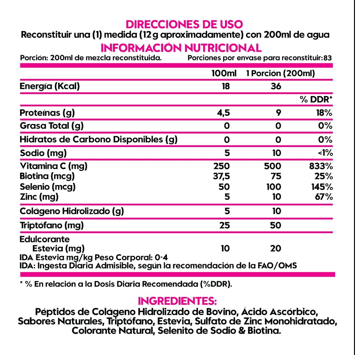 ITALO GROTTINI - COLAGENO HIDROLIZADO 1KILO 83SV FRUTOS PATAGONICOS - ITALO GROTTINI
