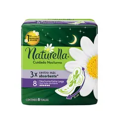 NATURELLA - Toalla femenina normal nocturna con alas 8 un.