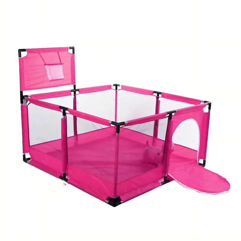 GENERICO - Corral de Seguridad Bebe Con Aro 126x126 Cm Rosado