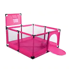 GENERICO - Corral de Seguridad Bebe Con Aro 126x126 Cm Rosado