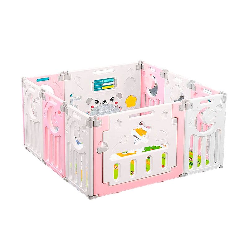 GENERICO - Corral de Seguridad Bebe Multiformas 8 + 2 Plegable Rosado