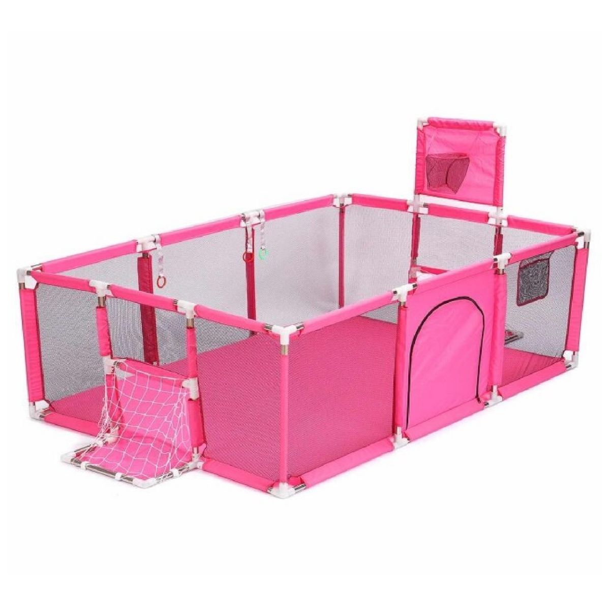 MON PETIT - Corral de Seguridad Bebe 180 Cm. Con Aro y Arco  Rosado