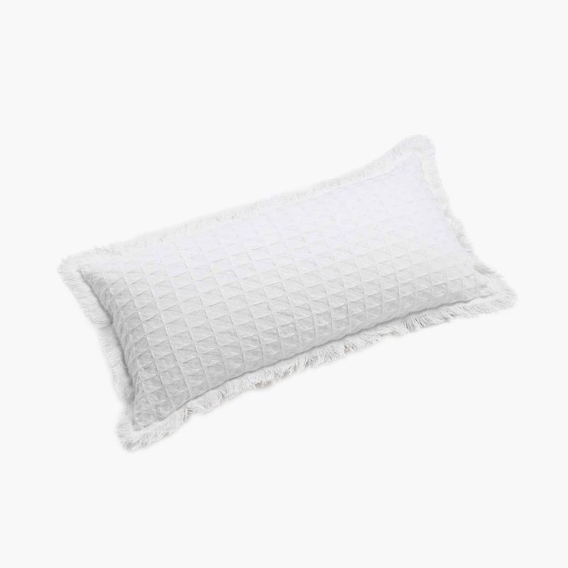 CALMA HOUSE - Funda Cojin Algodon Panal 30x60 Blanco Calma House