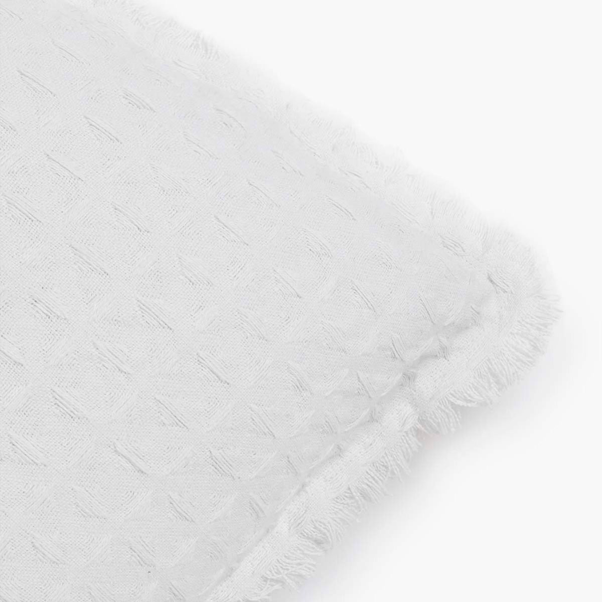 CALMA HOUSE - Funda Cojín Algodón Panal 45x45 Blanco Calma House