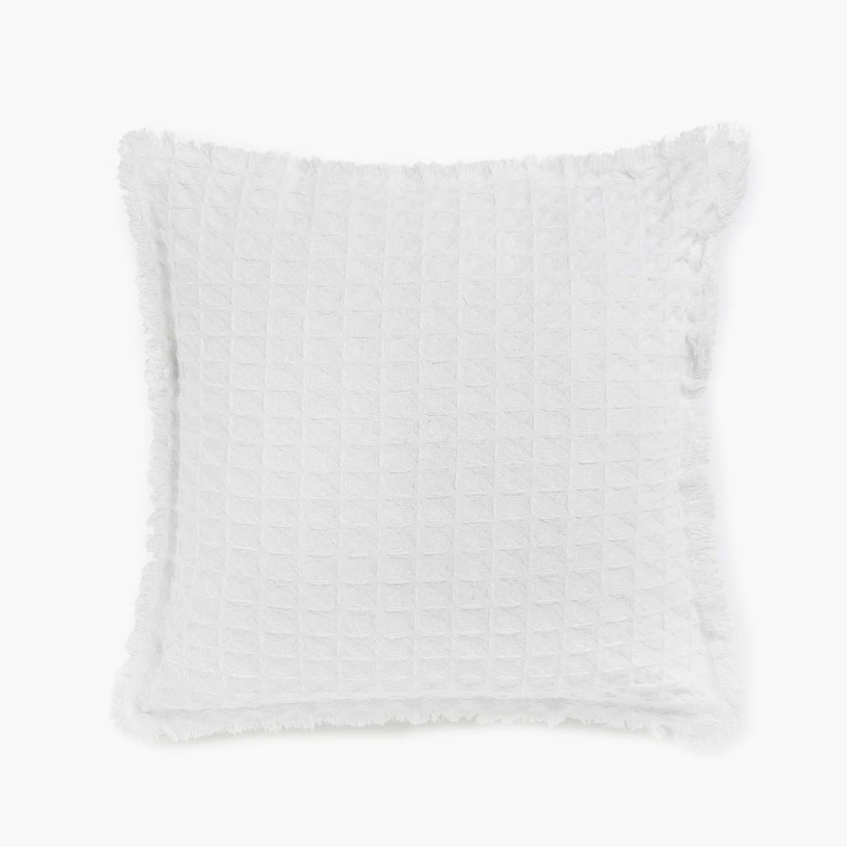 CALMA HOUSE - Funda Cojín Algodón Panal 60x60 Blanco Calma House