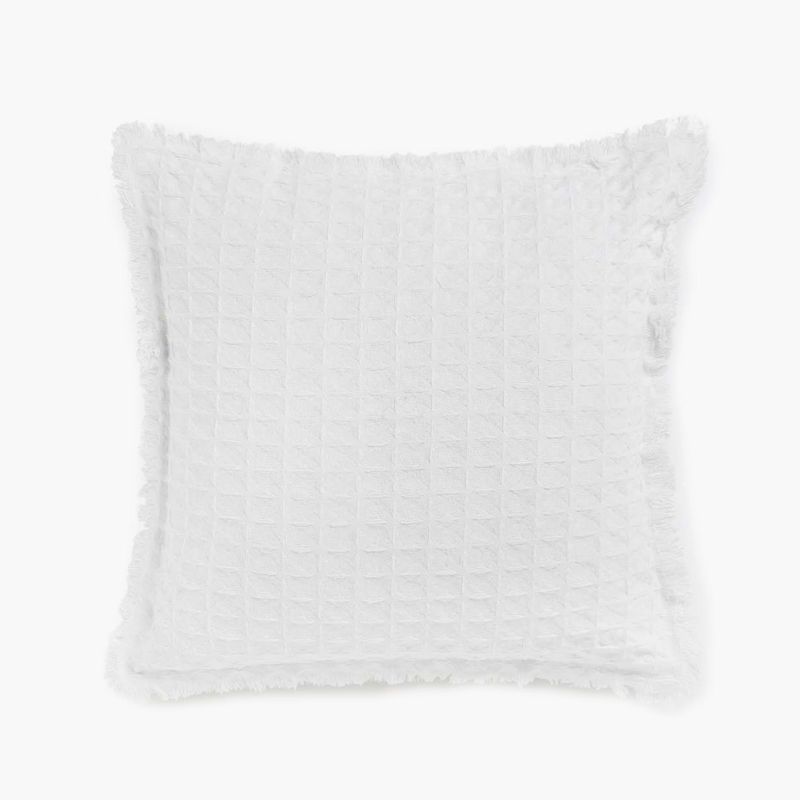 CALMA HOUSE - Funda Cojin Algodon Panal 60x60 Blanco Calma House