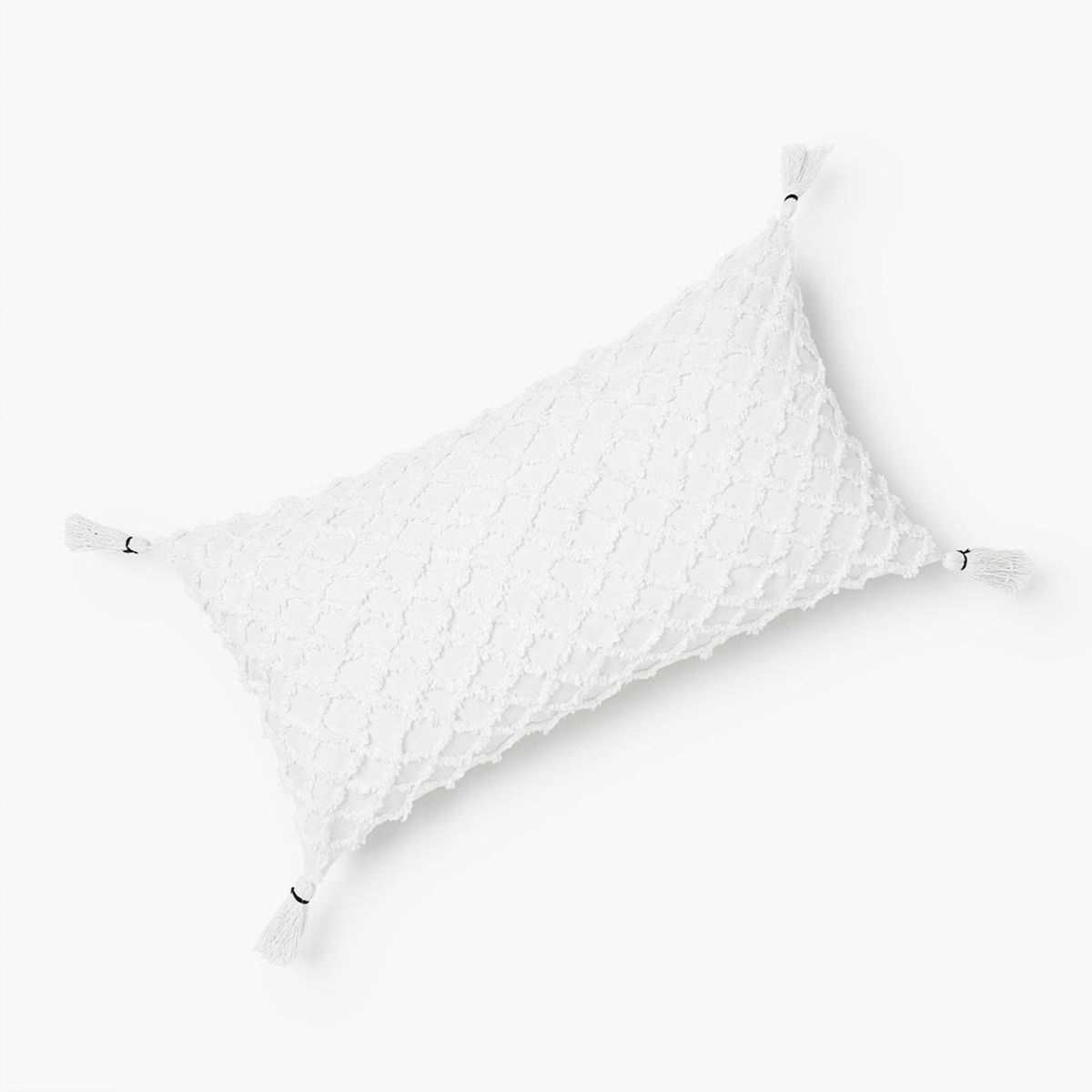 CALMA HOUSE - Funda Cojín Algodón Royal 60x30 Blanco Calma House