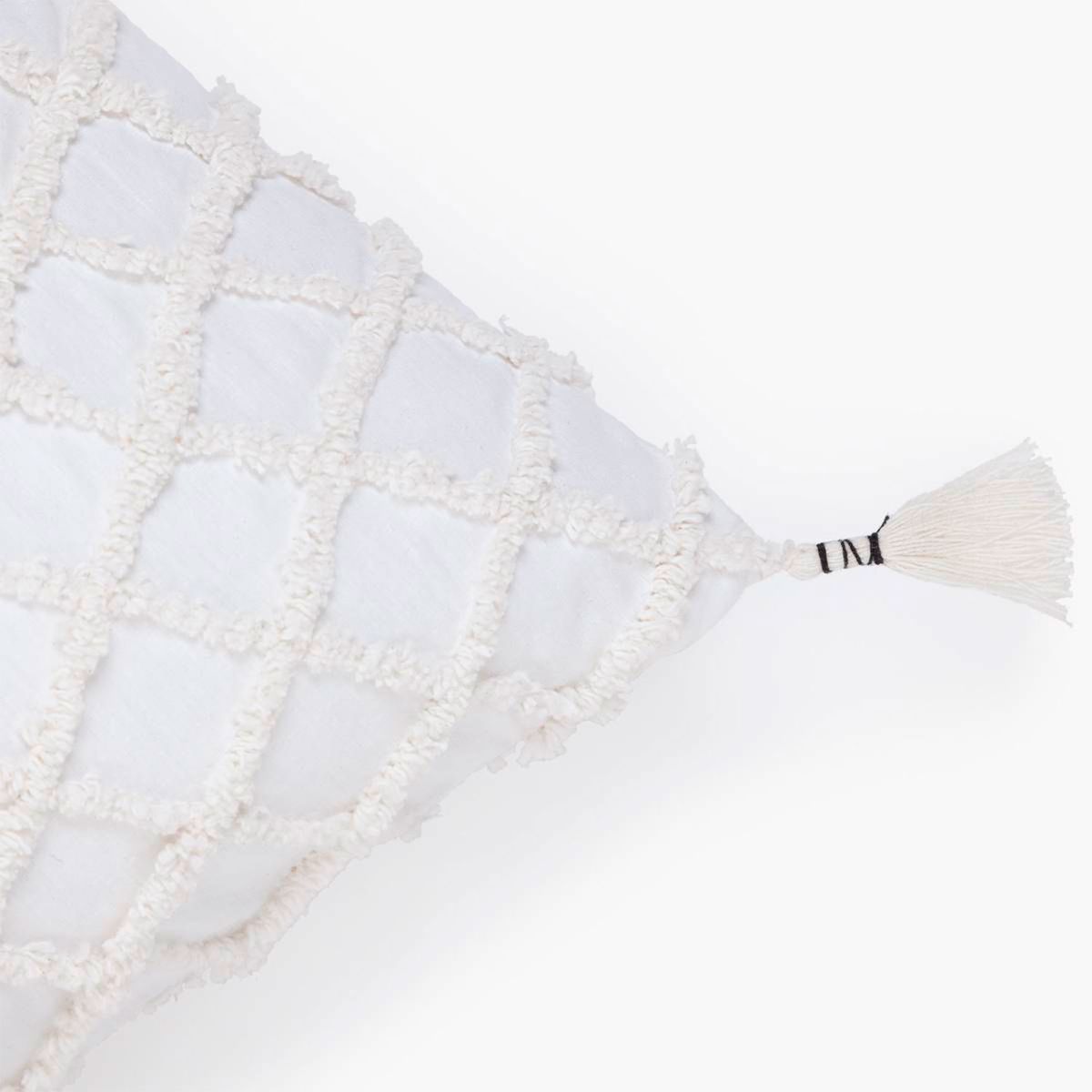 CALMA HOUSE - Funda Cojín Algodón Royal 60x30 Blanco Calma House