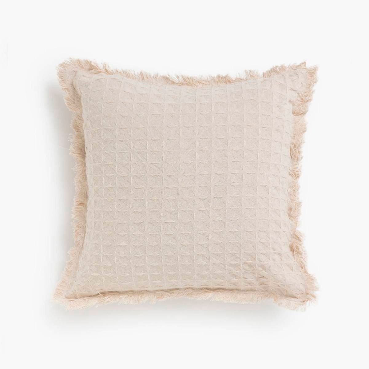 CALMA HOUSE - Funda Cojin Algodon Panal 60x60 Crudo Calma House