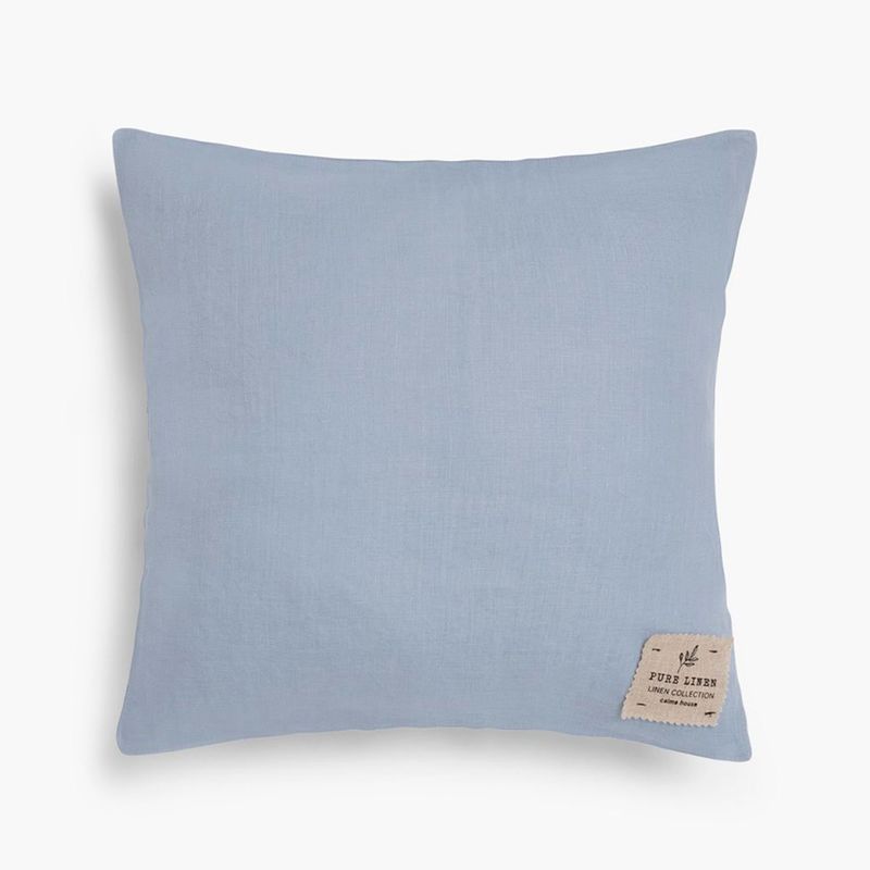 CALMA HOUSE - Funda Cojín Lino 60x60 Celeste Calma House