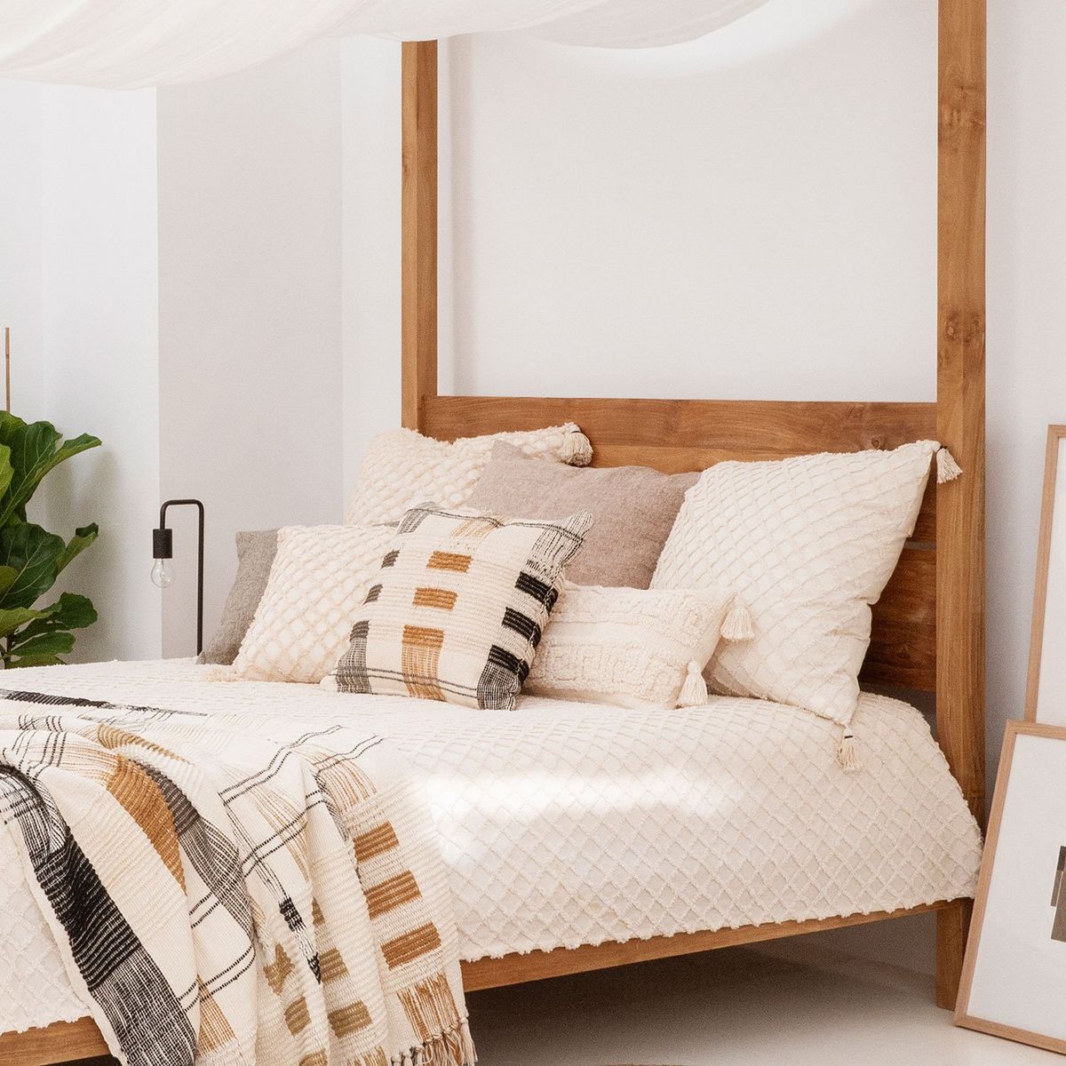 CALMA HOUSE - Funda Cojín algodón Royal 60x60 Crudo Calma House