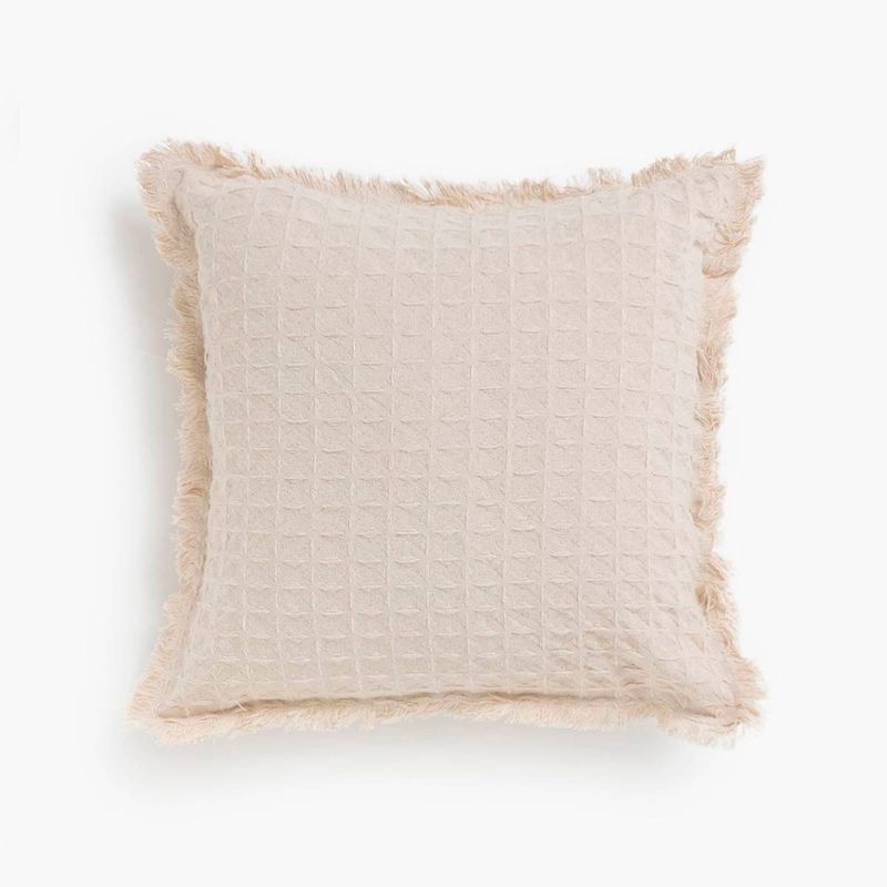 CALMA HOUSE - Funda Cojin Algodon Panal 45x45 Crudo Calma House