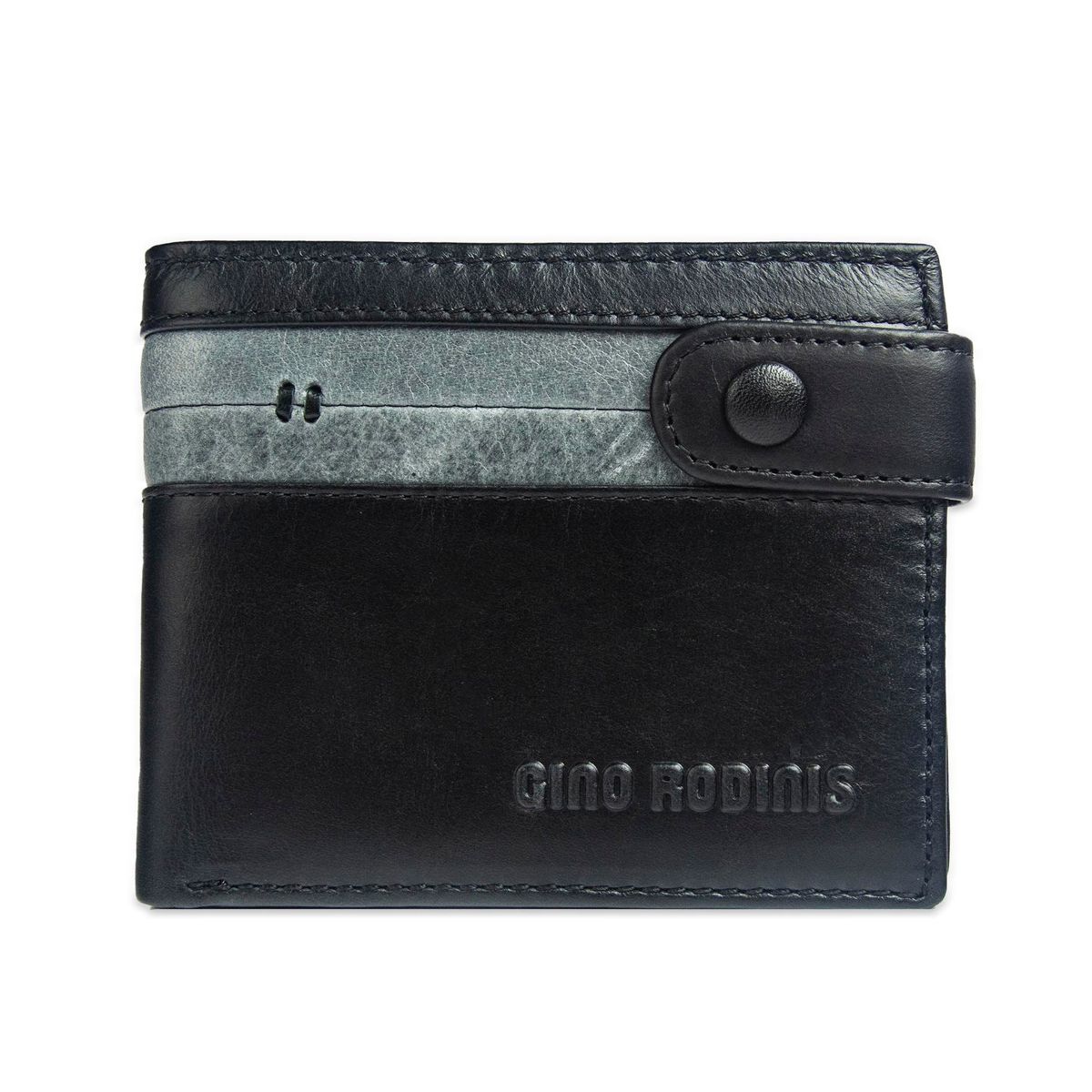 GINO RODINIS - Billetera Hombre Paolo 677 Negro/Acero Gino Rodinis