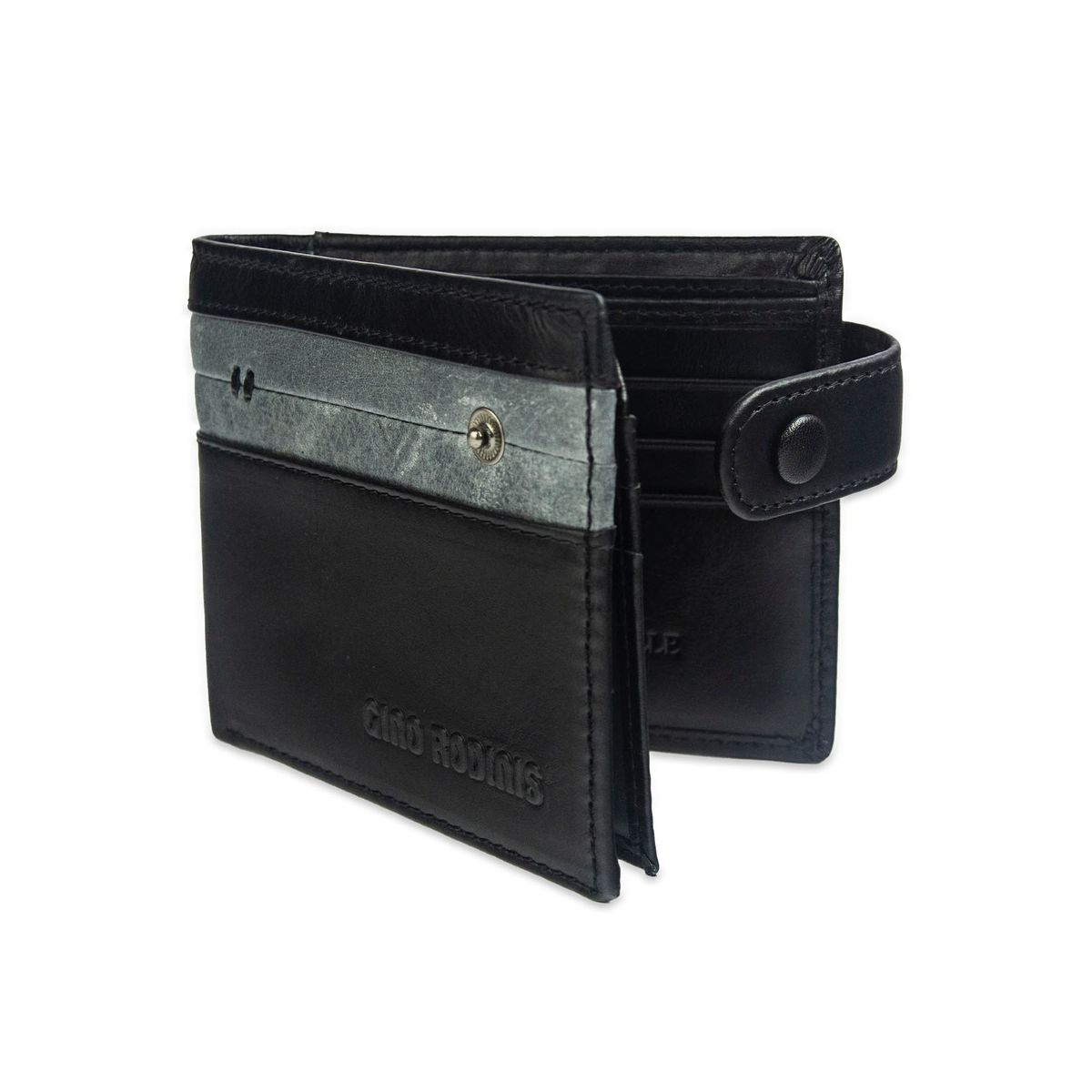 GINO RODINIS - Billetera Hombre Paolo 677 Negro/Acero Gino Rodinis