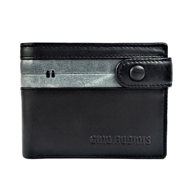 GINO RODINIS - Billetera Hombre Paolo 678 Negro/Acero Gino Rodinis