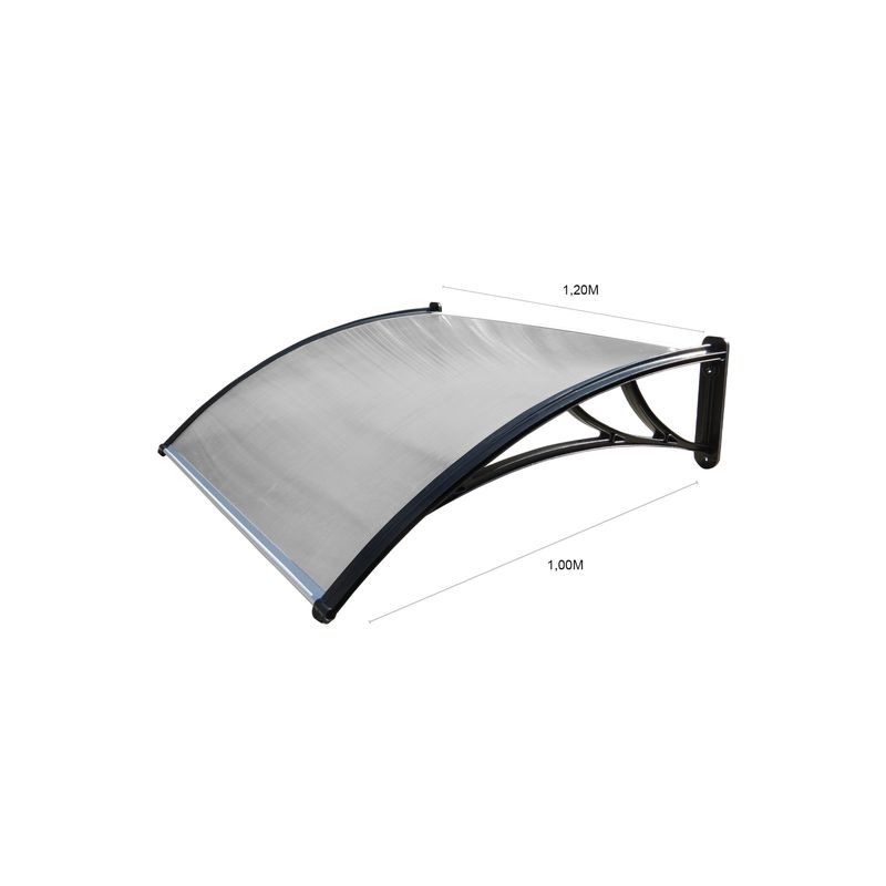 DVP - Alero Listo Curvo 1,0x1,2 mts Transparente  DVP
