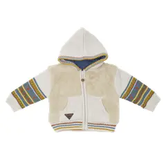PILLIN - Chaleco C/Capucha Bebé Niño Crudo - Crema
