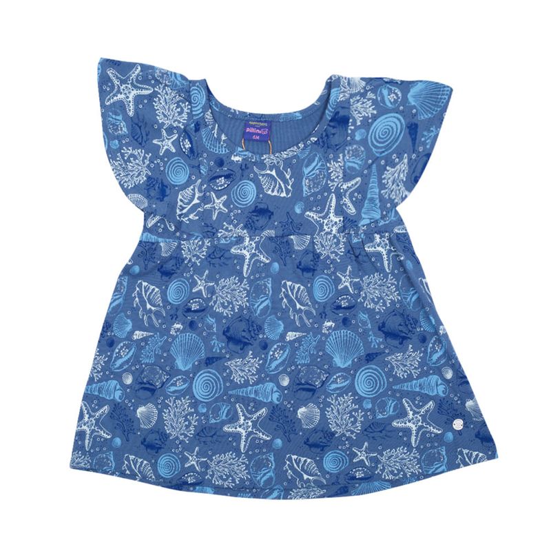 PILLIN - Vestido Bebé Niña Azul Pillín PILLIN