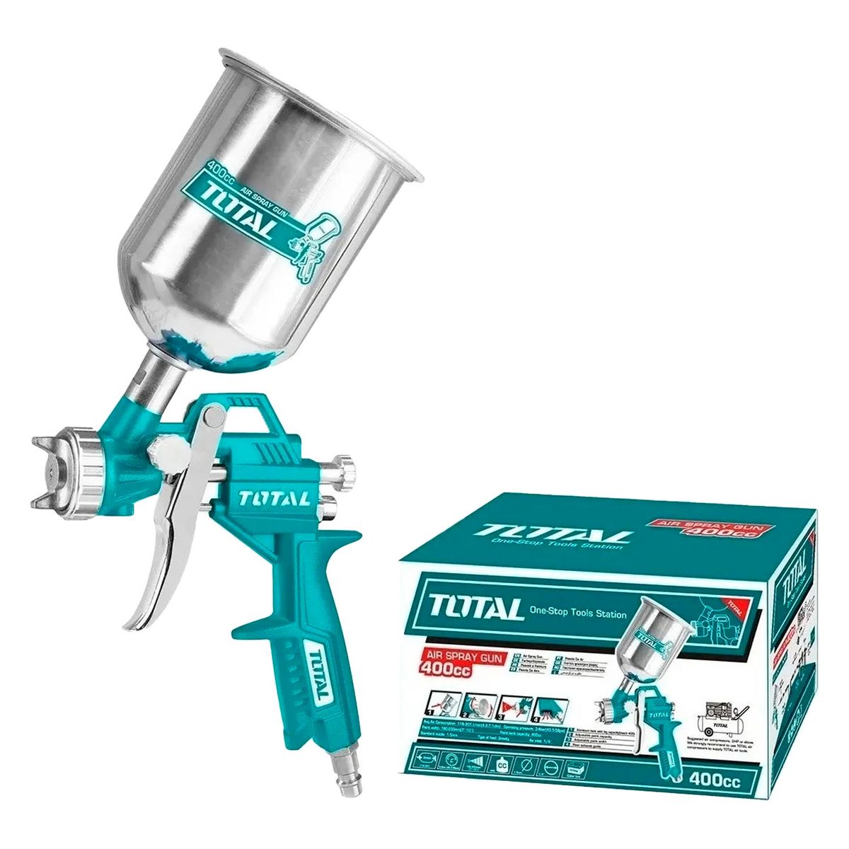 TOTAL TOOLS - Pistola De Pintura 400cc De Aire 15mm