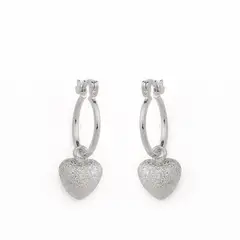 MARRO - Aros argolla corazón 1,5 cm de diámetro enchapado en plata