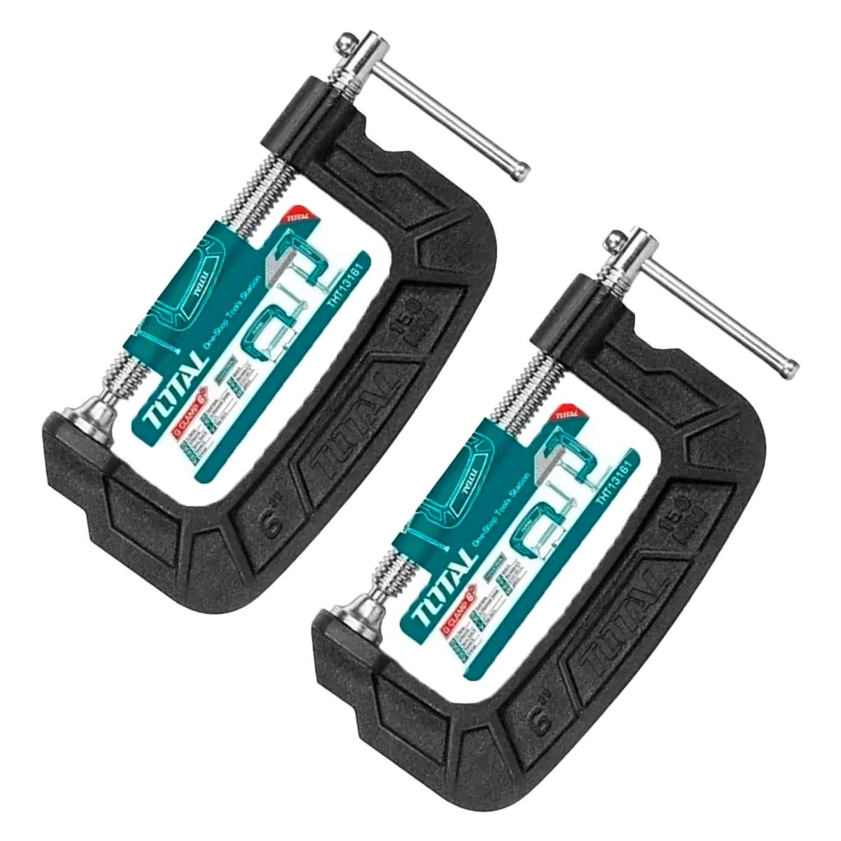 TOTAL TOOLS - Pack 2 Prensa Tipo C 6 Pulgadas (150mm)