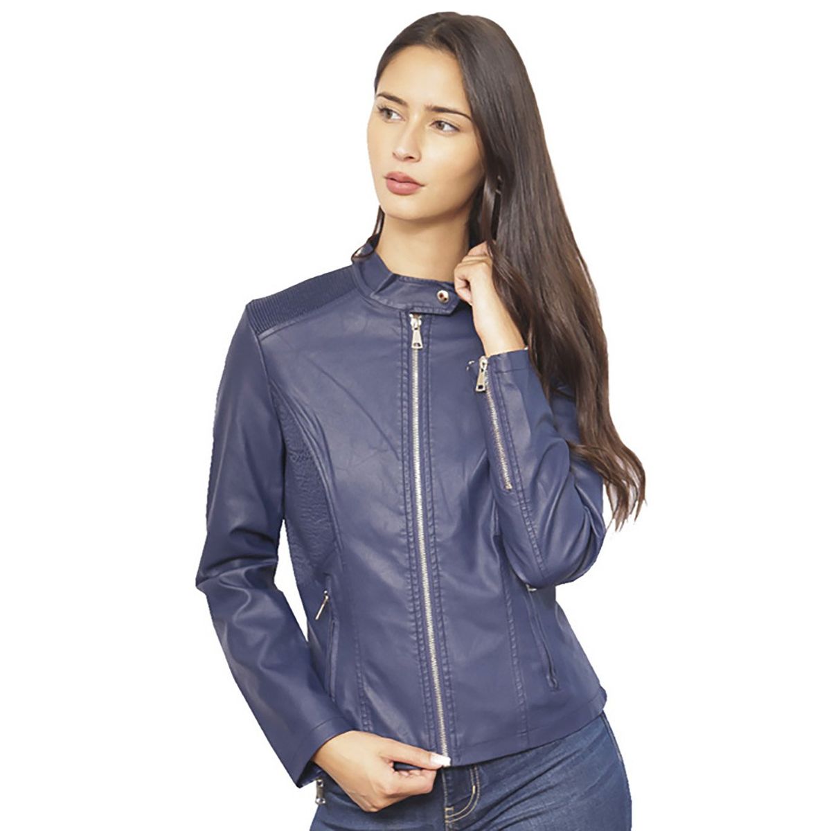 TODOPIEL - Chaqueta de Ecocuero Mujer Azul Marino Todopiel