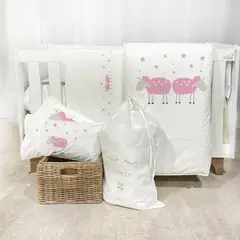 TUYO PRINT - Set Cuna Pack and Play Ovejita Rosada -