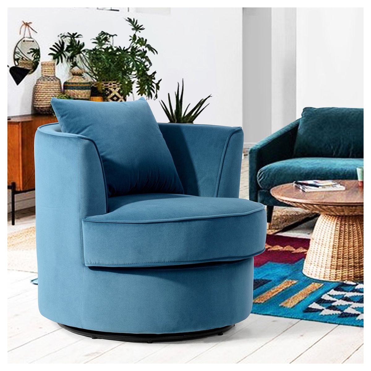 NOVAHUS - SOFA OVO AZUL 1 CUERPO