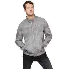 TODOPIEL - Chaqueta de Ecocuero Hombre Gris