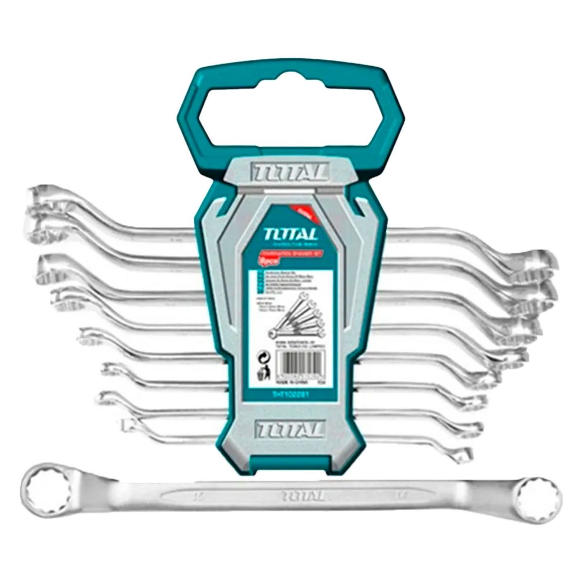 TOTAL TOOLS - Juego De Llaves Curva Doble Corona 8 Piezas Total