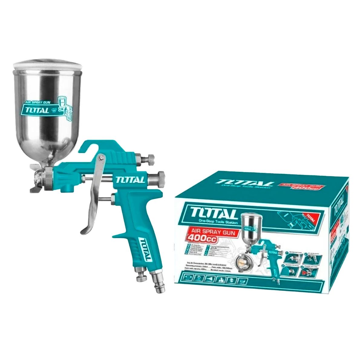 TOTAL TOOLS - Pistola De Pintura 400cc De Aire 15mm