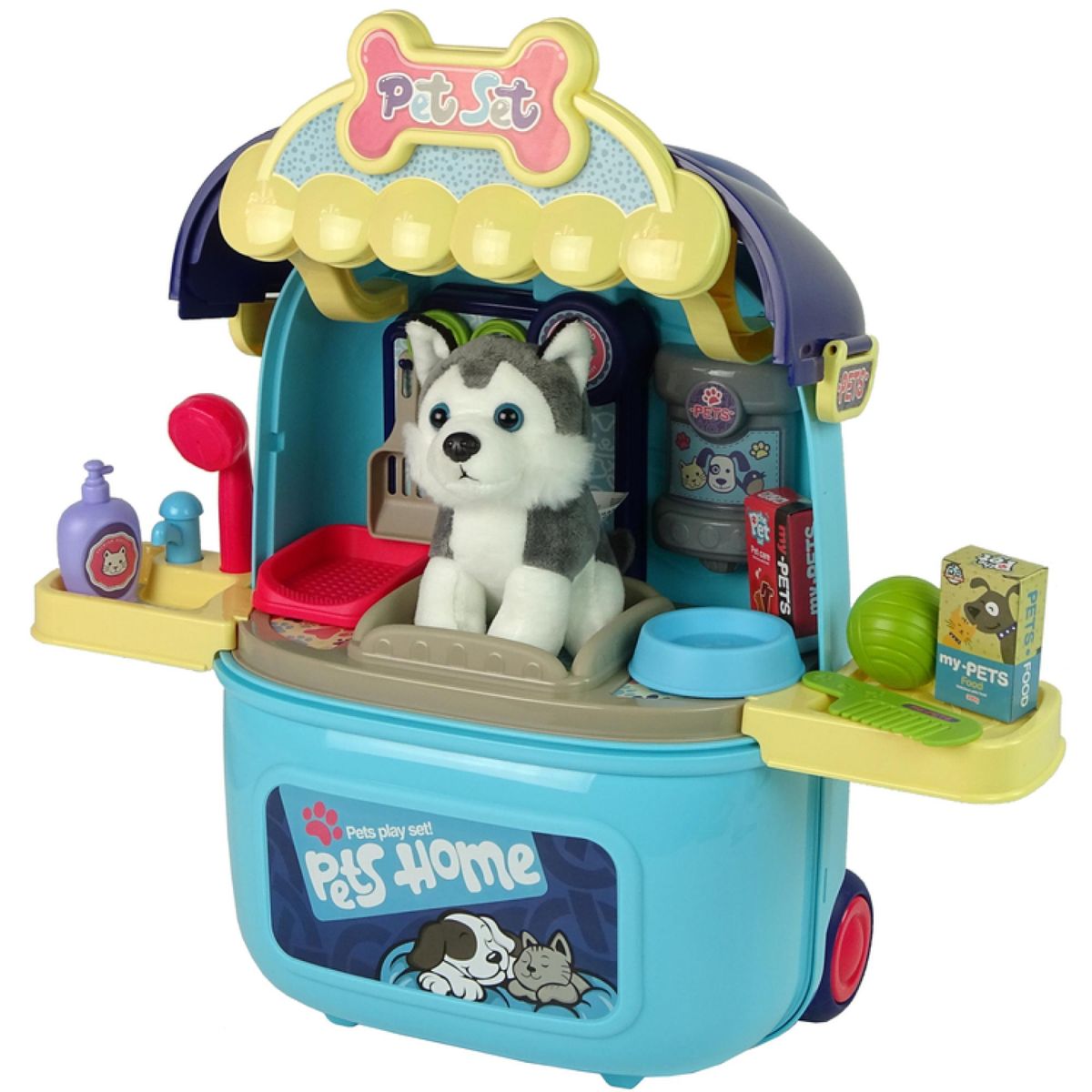 OEM - Juguete Set Maleta Con Mascota Y Accesorios 42Cm Azul