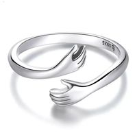 Anillo abrazo plata 925 ajustable mujer joya