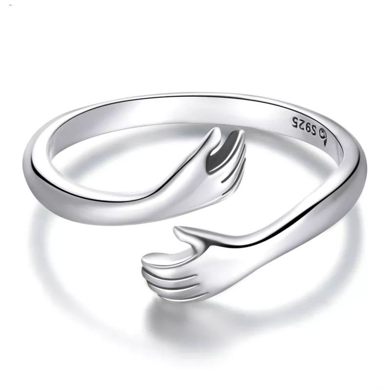 GENERICO - Anillo abrazo plata 925 ajustable mujer joya