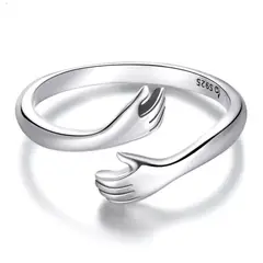 GENERICO - Anillo abrazo plata 925 ajustable mujer joya