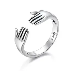GENERICO - Anillo abrazo plata 925 ajustable mujer joya