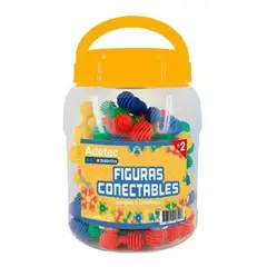 ADETEC - Juego Didáctico Figuras Conectables 60 Piezas Juguetes