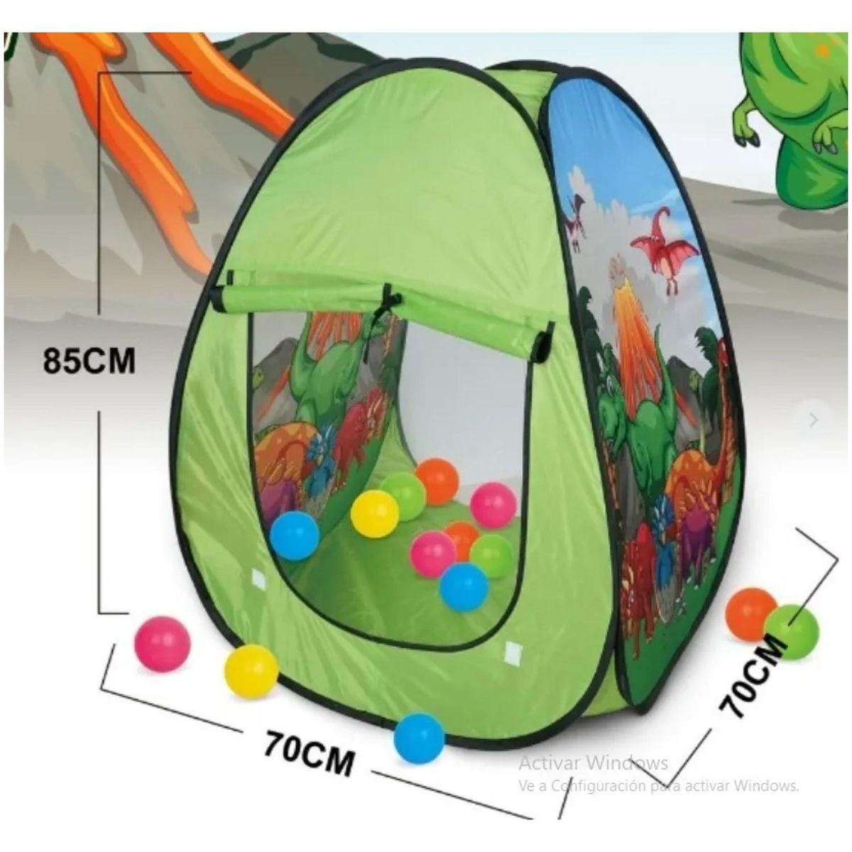 OEM - Juguete Carpa Plegable Con Pelotas Infantil Dinosaurios