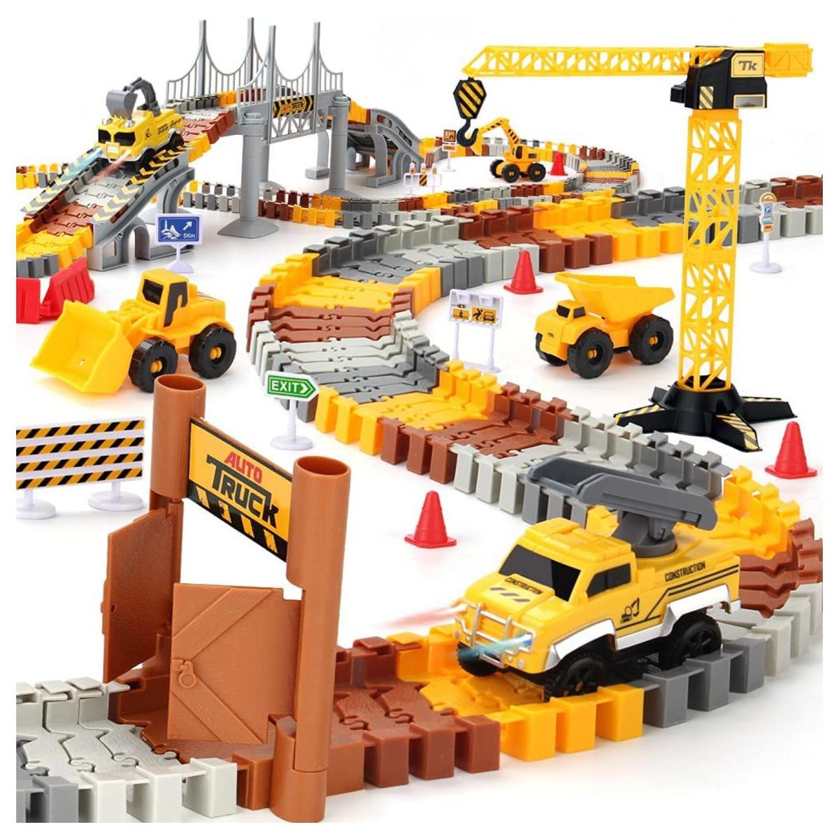 OEM - Juguete Pista De Carrera Autos De Construccion 177 Piezas