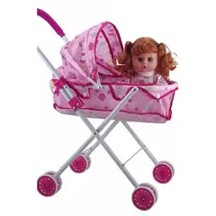 OEM - Juguete Muñeca Con Carrito Rosada Infantil