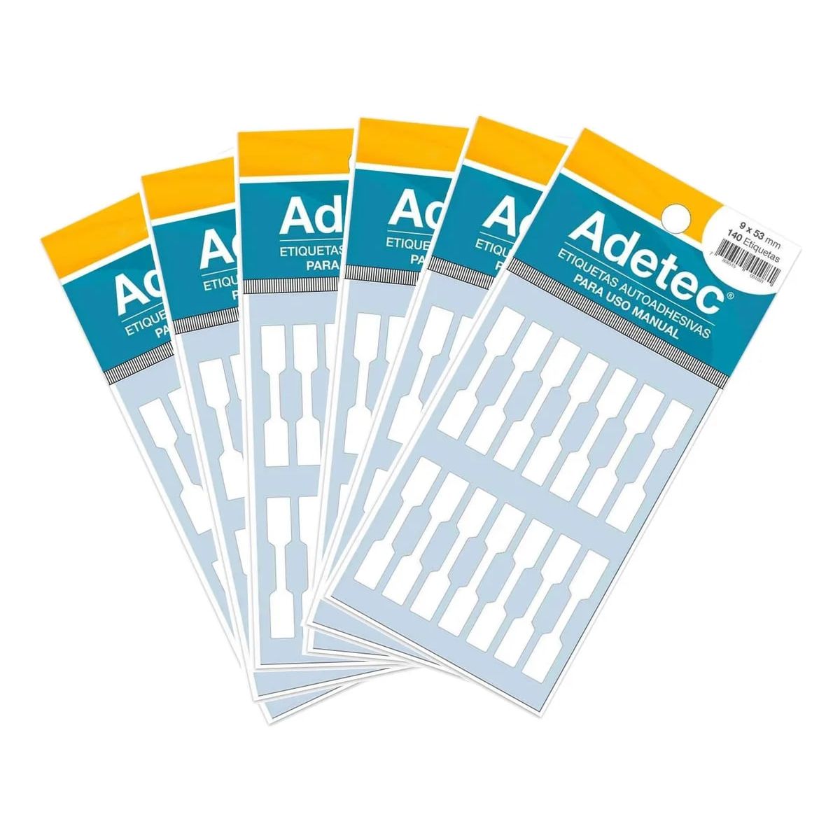 ADETEC - 840 Etiquetas Manual Blanca Para Joyas 9x53 mm 60 Hojas