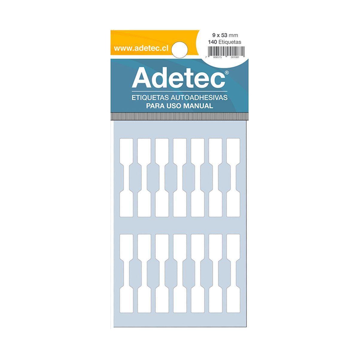 ADETEC - 840 Etiquetas Manual Blanca Para Joyas 9x53 mm 60 Hojas