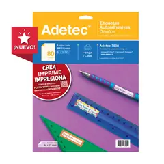 ADETEC - 400 Etiquetas Para Cuadernos/útiles Escolares 44 x 13 mm